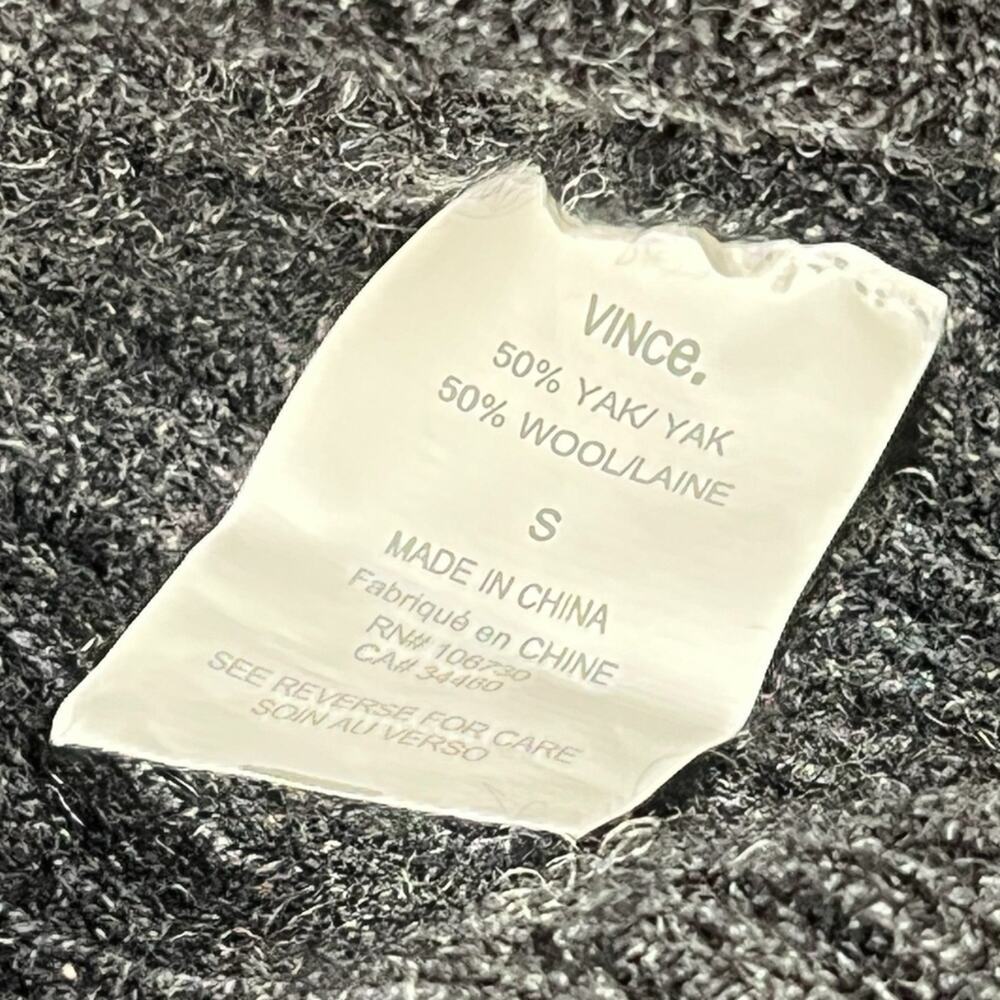 Vince Designer Wool/Yak Crop Pullover Knit Sweater Chunky Ribbed Texture Small - Picture 6 of 6